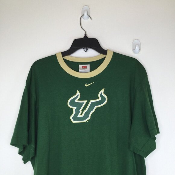 Nike University of South Florida Bulls Shirt USF Men Large Green Short Sleeve - Picture 2 of 10